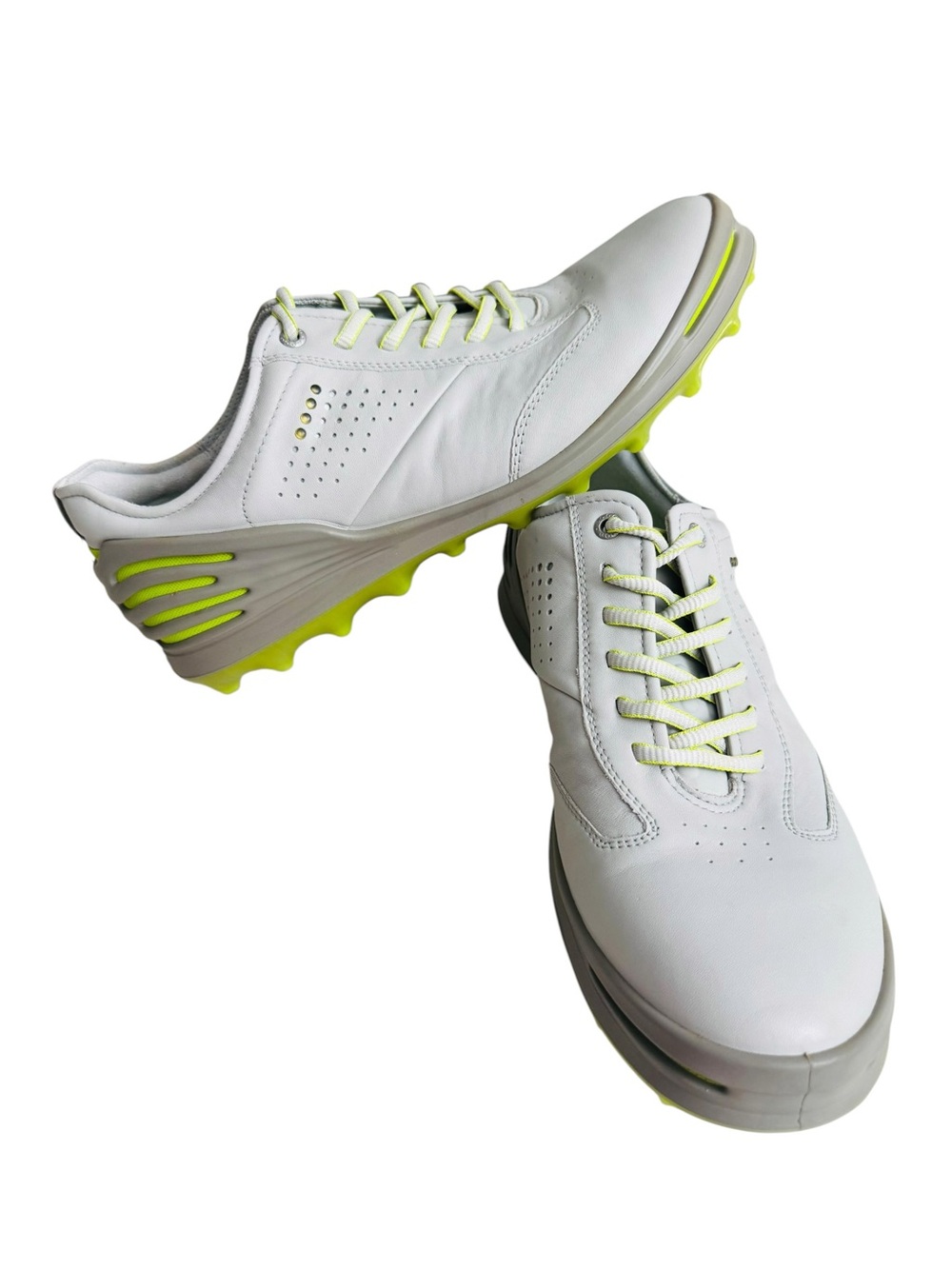 NWOB Ecco Biom Men's Athletic Golf Shoes with Neon Yellow Accents US 9-9.5